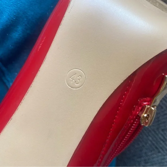 Glossy Red Over-the-Knee Stiletto Boots NWOB 43 - Picture 5 of 5